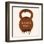 Vector Chocolate Kettlebell with Melting Effect. Kettlebel with Label Chocolate Power . Chocolate-Frantisek Keclik-Framed Art Print