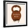 Vector Chocolate Kettlebell with Melting Effect. Kettlebel with Label Chocolate Power . Chocolate-Frantisek Keclik-Framed Art Print