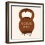 Vector Chocolate Kettlebell with Melting Effect. Kettlebel with Label Chocolate Power . Chocolate-Frantisek Keclik-Framed Art Print