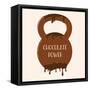 Vector Chocolate Kettlebell with Melting Effect. Kettlebel with Label Chocolate Power . Chocolate-Frantisek Keclik-Framed Stretched Canvas