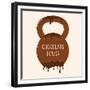 Vector Chocolate Kettlebell with Melting Effect. Kettlebel with Label Chocolate Power . Chocolate-Frantisek Keclik-Framed Premium Giclee Print