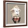 Vector Closeup Portrait of Funny Camel Hipster-kavalenkava volha-Framed Art Print