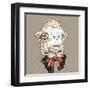 Vector Closeup Portrait of Funny Camel Hipster-kavalenkava volha-Framed Art Print