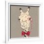 Vector Closeup Portrait of Funny Camel Hipster-kavalenkava volha-Framed Art Print