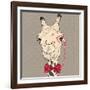 Vector Closeup Portrait of Funny Camel Hipster-kavalenkava volha-Framed Art Print