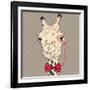 Vector Closeup Portrait of Funny Camel Hipster-kavalenkava volha-Framed Art Print