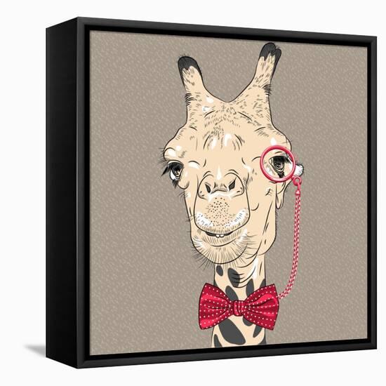 Vector Closeup Portrait of Funny Camel Hipster-kavalenkava volha-Framed Stretched Canvas