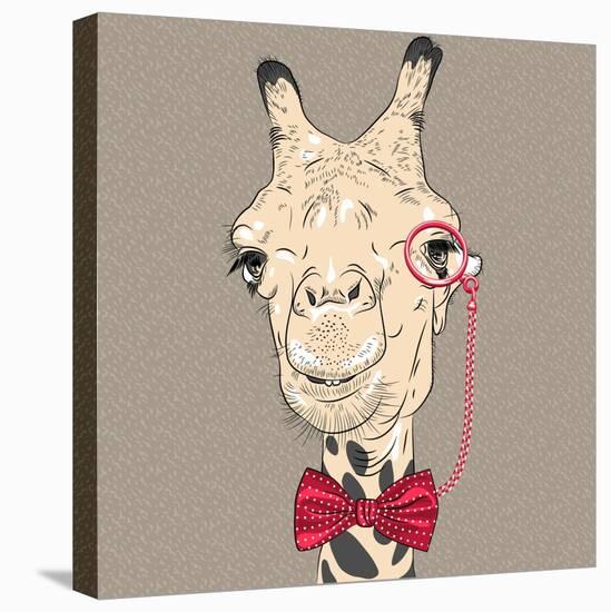 Vector Closeup Portrait of Funny Camel Hipster-kavalenkava volha-Stretched Canvas