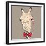 Vector Closeup Portrait of Funny Camel Hipster-kavalenkava volha-Framed Art Print