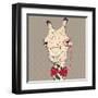 Vector Closeup Portrait of Funny Camel Hipster-kavalenkava volha-Framed Art Print