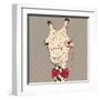 Vector Closeup Portrait of Funny Camel Hipster-kavalenkava volha-Framed Art Print