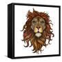 Vector Color Lion Illustration-Julia Waller-Framed Stretched Canvas