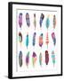 Vector Colored Feathers Set-MSSA-Framed Art Print