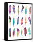 Vector Colored Feathers Set-MSSA-Framed Stretched Canvas