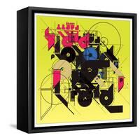 Vector Colorful Abstract Typography-singpentinkhappy-Framed Stretched Canvas