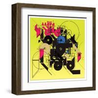 Vector Colorful Abstract Typography-singpentinkhappy-Framed Art Print