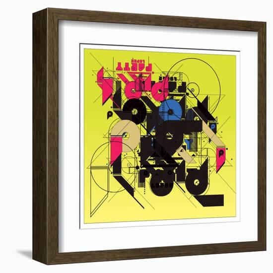 Vector Colorful Abstract Typography-singpentinkhappy-Framed Art Print