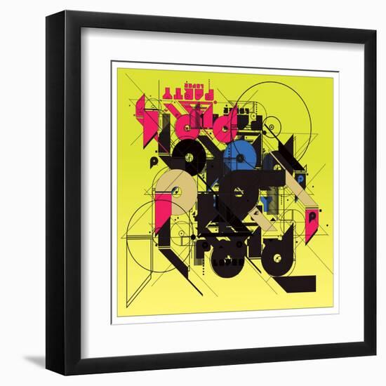 Vector Colorful Abstract Typography-singpentinkhappy-Framed Art Print