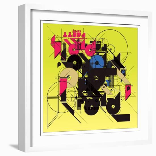 Vector Colorful Abstract Typography-singpentinkhappy-Framed Art Print