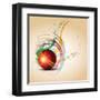 Vector Cricket Ball in Grungy-Pinnacleanimates-Framed Art Print