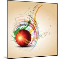 Vector Cricket Ball in Grungy-Pinnacleanimates-Mounted Art Print