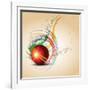 Vector Cricket Ball in Grungy-Pinnacleanimates-Framed Art Print