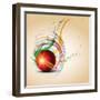 Vector Cricket Ball in Grungy-Pinnacleanimates-Framed Art Print