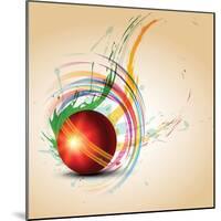 Vector Cricket Ball in Grungy-Pinnacleanimates-Mounted Art Print