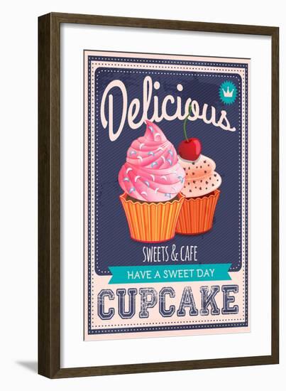 Vector Cupcakes Poster-null-Framed Art Print