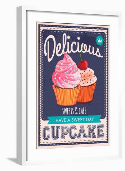 Vector Cupcakes Poster-null-Framed Art Print