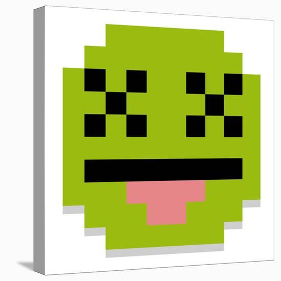 Vector Cute Cartoon Pixel Dead Face Isolated-Aratehortua-Stretched Canvas