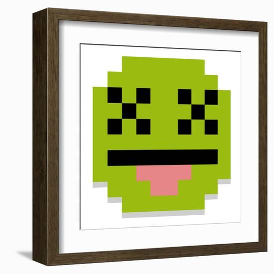 Vector Cute Cartoon Pixel Dead Face Isolated-Aratehortua-Framed Art Print