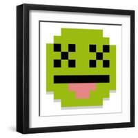 Vector Cute Cartoon Pixel Dead Face Isolated-Aratehortua-Framed Art Print