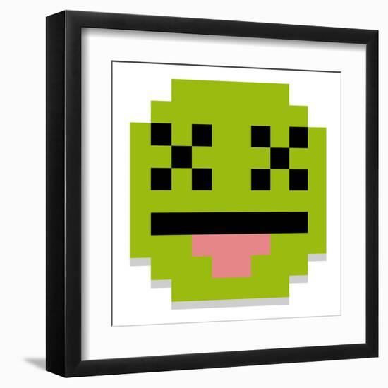 Vector Cute Cartoon Pixel Dead Face Isolated-Aratehortua-Framed Art Print