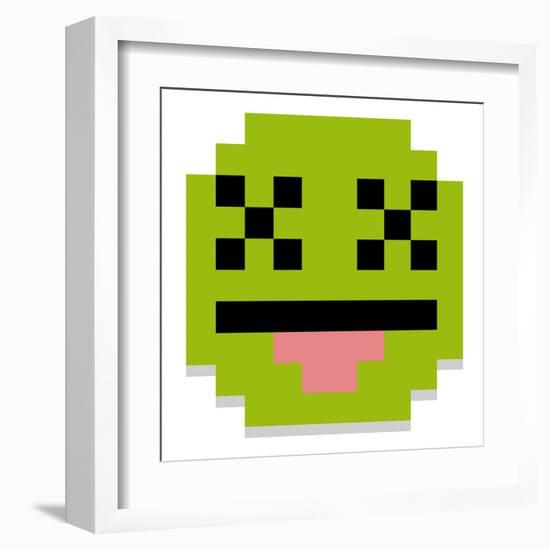 Vector Cute Cartoon Pixel Dead Face Isolated-Aratehortua-Framed Art Print