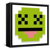 Vector Cute Cartoon Pixel Dead Face Isolated-Aratehortua-Framed Stretched Canvas