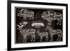 Vector Diagram Cut Carcasses Boar, Bison, Deer, Horse-111chemodan111-Framed Art Print