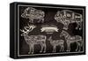 Vector Diagram Cut Carcasses Boar, Bison, Deer, Horse-111chemodan111-Framed Stretched Canvas