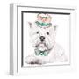 Vector Dog West Highland White Terrier Breed in Hat and Bow Tie-kavalenkava volha-Framed Art Print