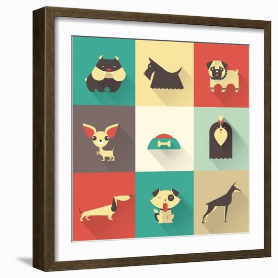 Vector Dog-vector pro-Framed Art Print