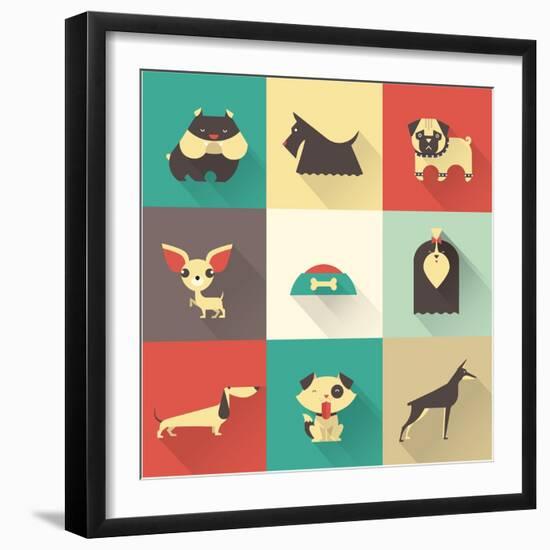 Vector Dog-vector pro-Framed Art Print