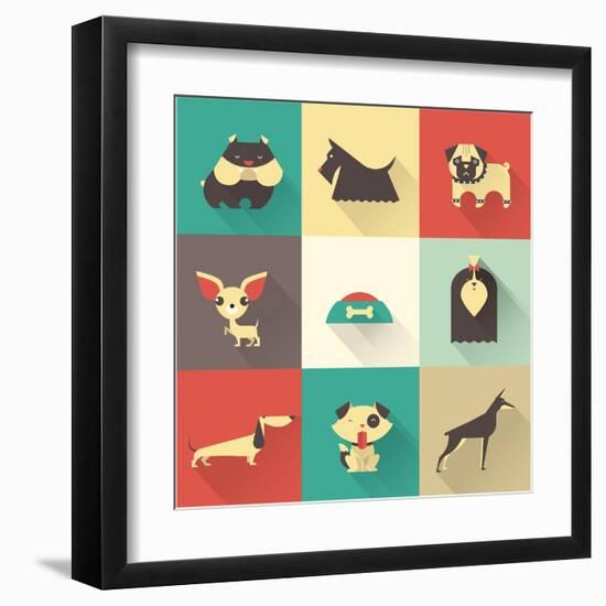 Vector Dog-vector pro-Framed Art Print