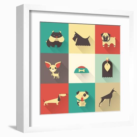 Vector Dog-vector pro-Framed Art Print