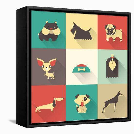 Vector Dog-vector pro-Framed Stretched Canvas