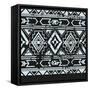 Vector Ethnic Seamless Pattern with American Indian Traditional Ornament in Black and White Colors.-Zdanchuk Svetlana-Framed Stretched Canvas