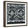 Vector Ethnic Seamless Pattern with American Indian Traditional Ornament in Black and White Colors.-Zdanchuk Svetlana-Framed Art Print