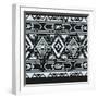 Vector Ethnic Seamless Pattern with American Indian Traditional Ornament in Black and White Colors.-Zdanchuk Svetlana-Framed Art Print