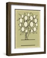 Vector Family Tree Design with Frames and Autumn Leafs. Place for Text-Kynata-Framed Art Print