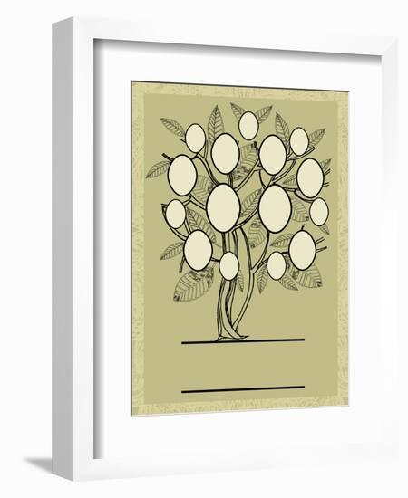 Vector Family Tree Design with Frames and Autumn Leafs. Place for Text-Kynata-Framed Art Print