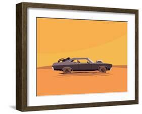 Vector Flat Illustration of a Vehicle for the Apocalypse-supercaps-Framed Art Print